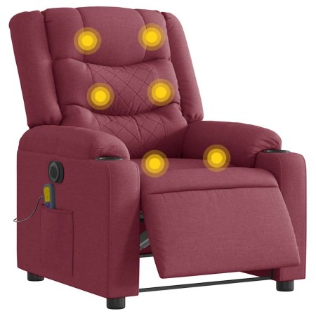 Sillón de masaje reclinable eléctrico tela rojo tinto by , Armchairs - Ref: Foro24-3310254, Price: 274,86 €, Discount: %