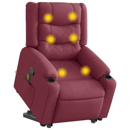 Sillón reclinable de masaje elevable tela rojo tinto von , Sessel - Ref: Foro24-3310268, Preis: 297,73 €, Rabatt: %