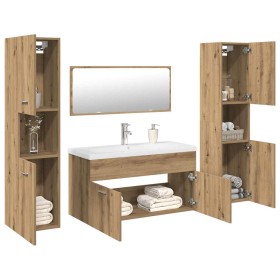 Juego de muebles baño 5 piezas madera ingeniería roble artisan by , Bathroom furniture - Ref: Foro24-3328920, Price: 487,98 €...