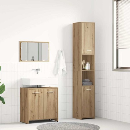 Juego de muebles baño 3 piezas madera ingeniería roble artisan by , Bathroom furniture - Ref: Foro24-3328562, Price: 154,57 €...