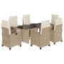 Set comedor de jardín 7 pzas con cojines ratán sintético beige by , Garden sets - Ref: Foro24-3212926, Price: 889,16 €, Disco...