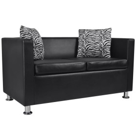 Sofá de 2 plazas de piel sintética color negro by , Sofas - Ref: Foro24-242649, Price: 257,34 €, Discount: %