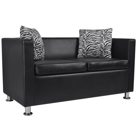 Sofá de 2 plazas de piel sintética color negro by , Sofas - Ref: Foro24-242649, Price: 257,34 €, Discount: %