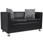 Sofá de 2 plazas de piel sintética color negro by , Sofas - Ref: Foro24-242649, Price: 257,34 €, Discount: %