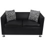Sofá de 2 plazas de piel sintética color negro by , Sofas - Ref: Foro24-242649, Price: 257,34 €, Discount: %