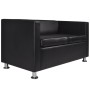 Sofá de 2 plazas de piel sintética color negro by , Sofas - Ref: Foro24-242649, Price: 257,34 €, Discount: %