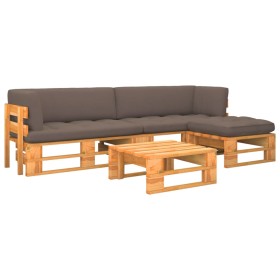 Muebles de palets 4 pzas y cojines madera pino impregnada miel by , Garden sets - Ref: Foro24-3066813, Price: 385,55 €, Disco...