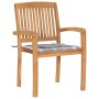 Sillas de jardín apilables 6 uds madera de teca con cojines by , Garden chairs - Ref: Foro24-3073239, Price: 612,37 €, Discou...