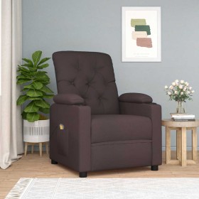 Sillón de masaje eléctrico tela marrón oscuro