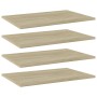 Estante estantería 4 uds contrachapada roble Sonoma 60x40x1,5cm