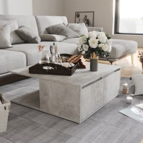 Mesa de centro madera contrachapada gris hormigón