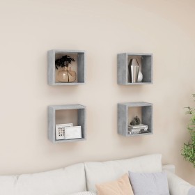 Estantes cubo de pared 4 unidades gris hormigón 26x15x26 cm von , Regale und Regale - Ref: Foro24-807038, Preis: 35,83 €, Rab...