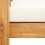 Sofá de jardín con cojín madera de acacia blanco crema 140 cm by , Modular outdoor sofas - Ref: Foro24-47273, Price: 314,31 €...