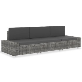 Sofá seccional de 3 plazas de ratán sintético gris by , Modular outdoor sofas - Ref: Foro24-49526, Price: 341,49 €, Discount: %