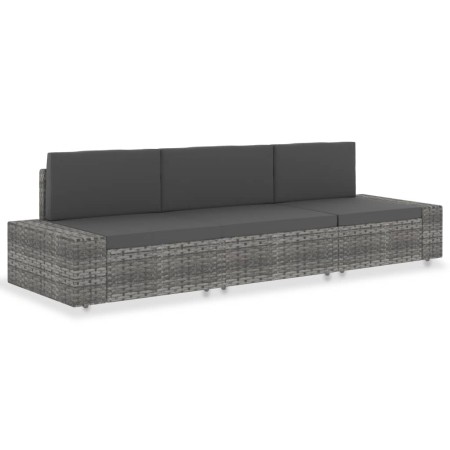 Sofá seccional de 3 plazas de ratán sintético gris by , Modular outdoor sofas - Ref: Foro24-49526, Price: 341,49 €, Discount: %