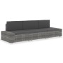Sofá seccional de 3 plazas de ratán sintético gris de , Sofás modulares de exterior - Ref: Foro24-49526, Precio: 341,33 €