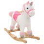 Unicornio balancín de peluche blanco y rosa 65x32x58 cm de , Juguetes para mecerse y balancearse - Ref: Foro24-80219, Precio:...