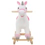 Unicornio balancín de peluche blanco y rosa 65x32x58 cm de , Juguetes para mecerse y balancearse - Ref: Foro24-80219, Precio:...