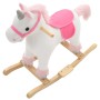 Unicornio balancín de peluche blanco y rosa 65x32x58 cm de , Juguetes para mecerse y balancearse - Ref: Foro24-80219, Precio:...
