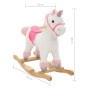 Unicornio balancín de peluche blanco y rosa 65x32x58 cm de , Juguetes para mecerse y balancearse - Ref: Foro24-80219, Precio:...