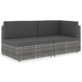 Sofá seccional de 2 plazas de ratán sintético gris by , Modular outdoor sofas - Ref: Foro24-49524, Price: 216,09 €, Discount: %