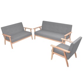Juego de sofás de 3 piezas tela gris claro by , Sofas - Ref: Foro24-275179, Price: 753,38 €, Discount: %