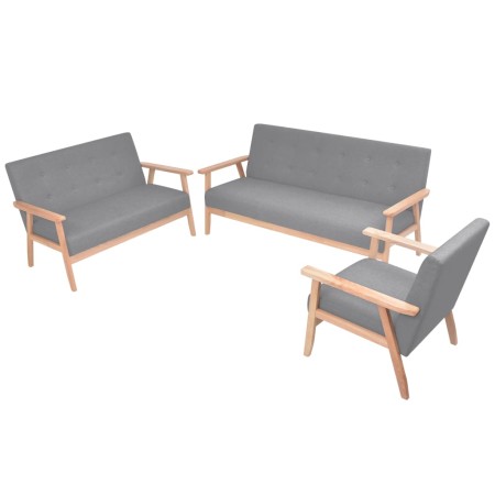 Juego de sofás de 3 piezas tela gris claro by , Sofas - Ref: Foro24-275179, Price: 753,38 €, Discount: %