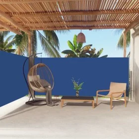 Retractable blue side awning 160x600 cm by vidaXL, Umbrellas - Ref: Foro24-317998, Price: 94,91 €, Discount: %