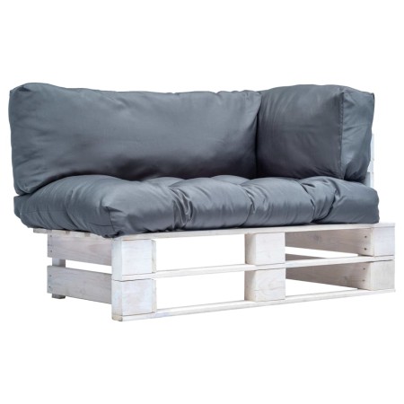 Sofá de jardín de palets cojines color gris madera de pino by , Outdoor sofas - Ref: Foro24-277381, Price: 158,44 €, Discount: %