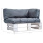 Sofá de jardín de palets cojines color gris madera de pino by , Outdoor sofas - Ref: Foro24-277381, Price: 158,44 €, Discount: %
