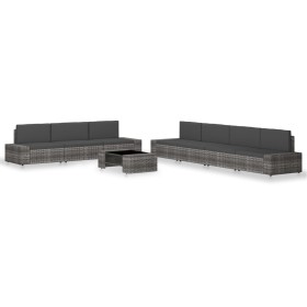 Juego de muebles de jardín 8 piezas ratán sintético gris by , Garden sets - Ref: Foro24-3054603, Price: 736,68 €, Discount: %