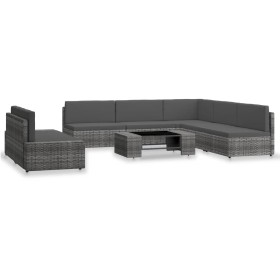Juego de muebles de jardín 7 piezas ratán