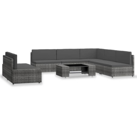 Juego de muebles de jardín 7 piezas ratán sintético gris by , Garden sets - Ref: Foro24-3054608, Price: 616,94 €, Discount: %