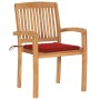 Sillas de jardín 2 uds con cojines madera maciza de teca rojo | Foro24.es | Tu tienda online para hogar, jardín y más Foro24.es