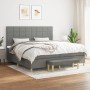 Cama box spring con colchón tela gris oscuro 200x200 cm en Camas y somieres | Comprar online en Foro24