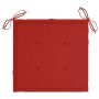 Sillas de jardín 2 uds con cojines madera maciza de teca rojo de , Sillas de jardín - Ref: Foro24-3063258, Precio: 255,60 €