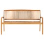 Banco de jardín apilable con cojín madera maciza de teca 159 cm by , garden benches - Ref: Foro24-3063316, Price: 250,95 €, D...