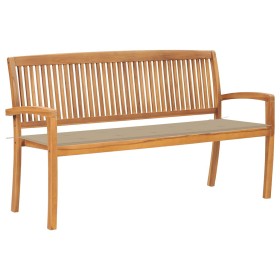 Comprar Banco de jardín apilable con cojín madera