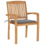 Sillas de jardín 2 uds con cojines madera maciza de teca gris by , Garden chairs - Ref: Foro24-3063253, Price: 254,10 €, Disc...