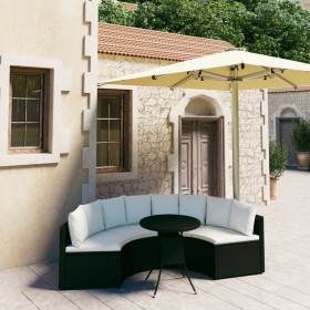 Set de sofás de jardín 5 piezas y cojines ratán sintético negro by , Garden sets - Ref: Foro24-3064905, Price: 425,86 €, Disc...