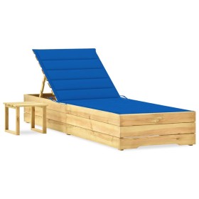 Comprar Tumbona de jardín con mesa y cojín de