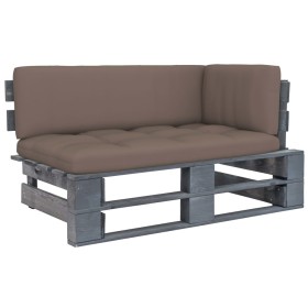 Sofá de jardín esquina de palets madera de pino impregnada gris von , Modulare Sofas für den Außenbereich - Ref: Foro24-30665...