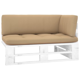 Sofá de jardín esquina de palets madera pino impregnada blanco by , Modular outdoor sofas - Ref: Foro24-3066568, Price: 152,1...