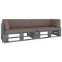 Sofá de palets 2 plazas cojines gris madera de pino impregnada by , Garden sets - Ref: Foro24-3066633, Price: 275,20 €, Disco...