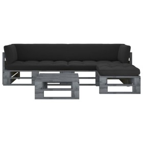 Muebles de palets 4 pzas y cojines madera pino impregnada gris von , Gartensets - Ref: Foro24-3066776, Preis: 363,30 €, Rabat...