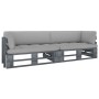 Sofá de palets 2 plazas cojines gris madera de pino impregnada by , Garden sets - Ref: Foro24-3066627, Price: 272,61 €, Disco...