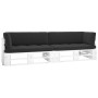 Sofá de palets 2 plazas cojines madera pino impregnada blanco von , Gartensets - Ref: Foro24-3066644, Preis: 291,62 €, Rabatt: %