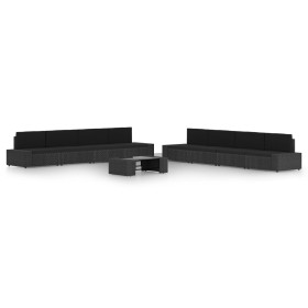 Set de muebles de jardín 9 pzas ratán sintético y