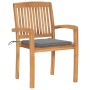 Sillas de jardín apilables 4 uds madera de teca con cojines by , Garden chairs - Ref: Foro24-3073211, Price: 429,93 €, Discou...