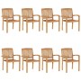 Sillas de jardín apilables 8 uds madera de teca con cojines von , Gartenstühle - Ref: Foro24-3073247, Preis: 875,27 €, Rabatt: %